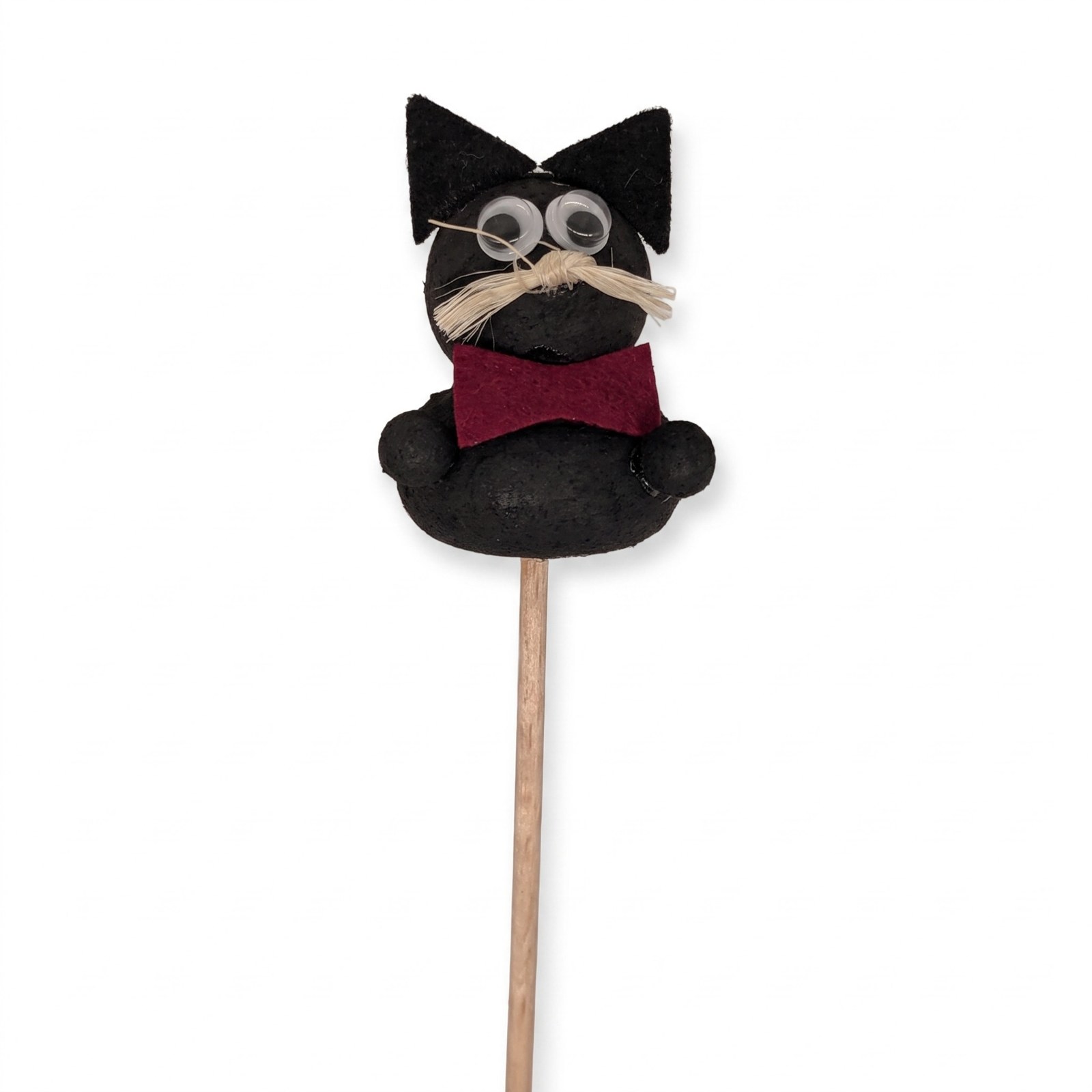 Zápich černá kočička 30 cm – halloweenská dekorace do květináče, 1 ks