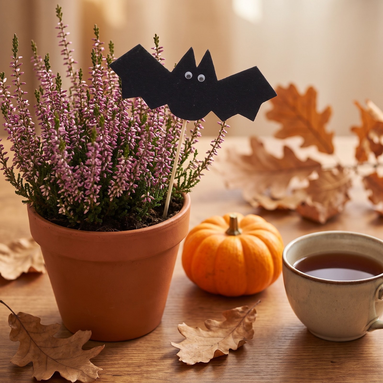 Zápich velký netopýr z plsti 22,5 cm – halloweenská dekorace, 1 ks