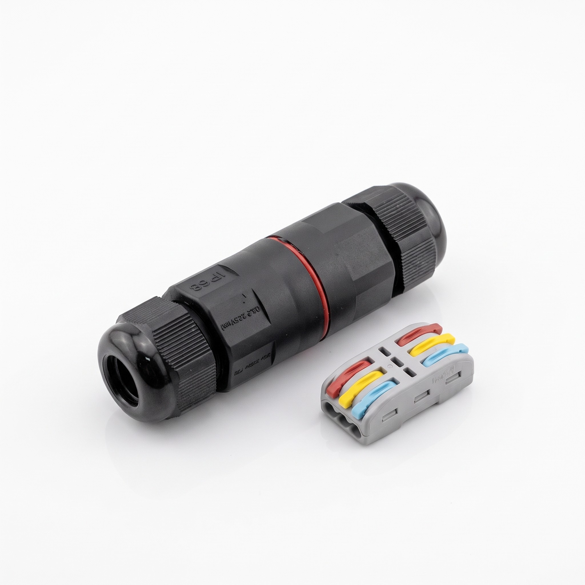 FK technics – Kabelová spojka IP68 FK-I3P-IP68-W, typ I, 3 × 0,5–2,5 mm², 250 V, 16 A, černá