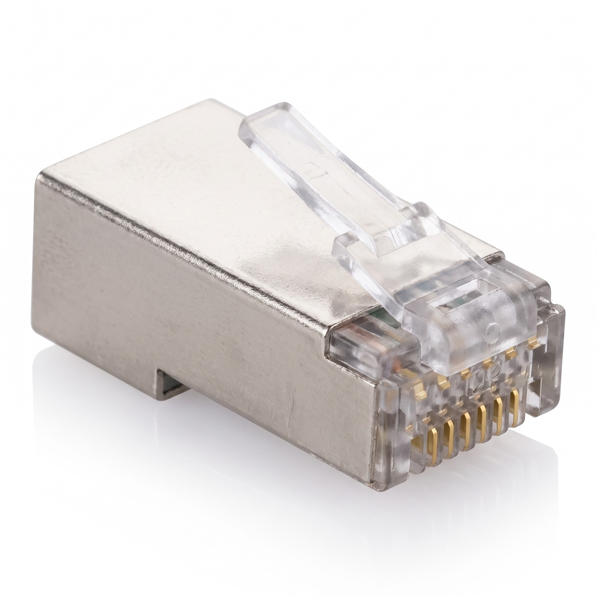 EMOS – Konektor RJ45 K0201, 8p8c, Cat5e, stíněný, pro FTP kabel s drátem, sáček 20 ks