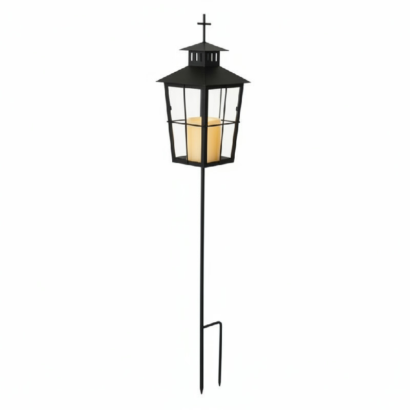 EMOS DCLW17 – LED lucerna se svíčkou, kov, jantarová, 30 cm, 3× AAA, IP44