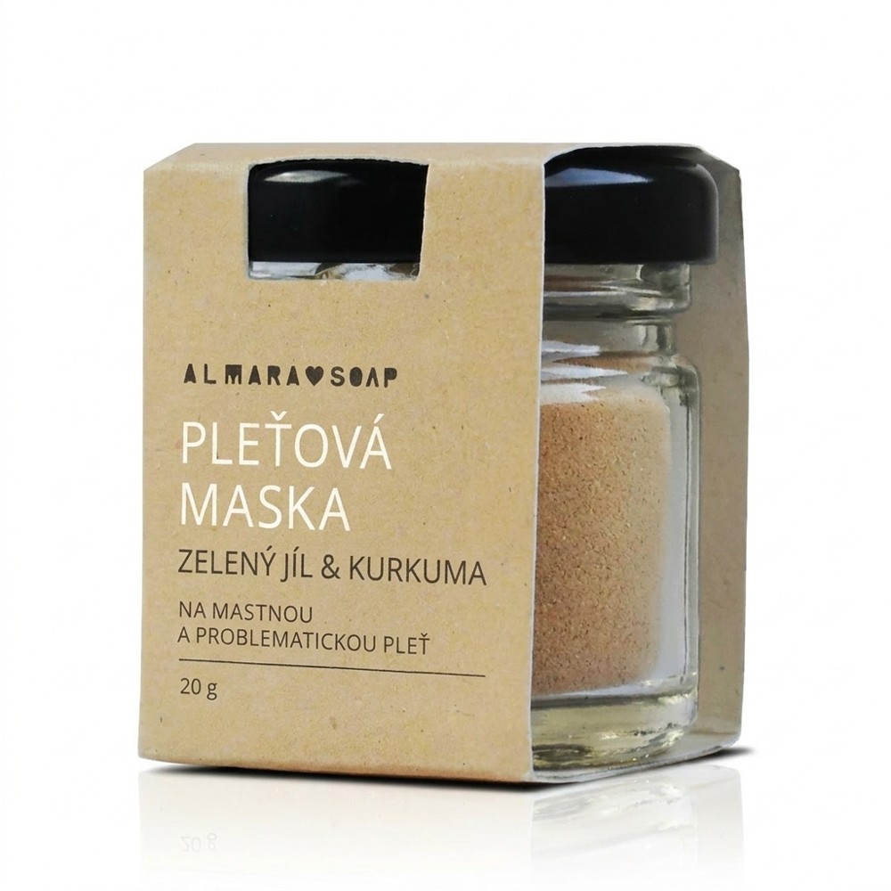 Mafe Clean Face – prášková pleťová maska, zelený jíl a bio kurkuma