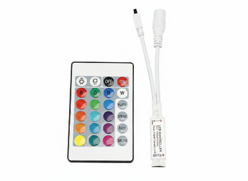 Ovládač LED pásků RGB 12V/3x2A , mini, IR D.O. 24 tlačítek