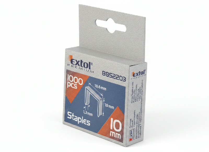 Extol Premium 8852505 – spony do sponkovačky 14 mm, 11,3 × 0,52 × 0,70 mm, balení 1000 ks