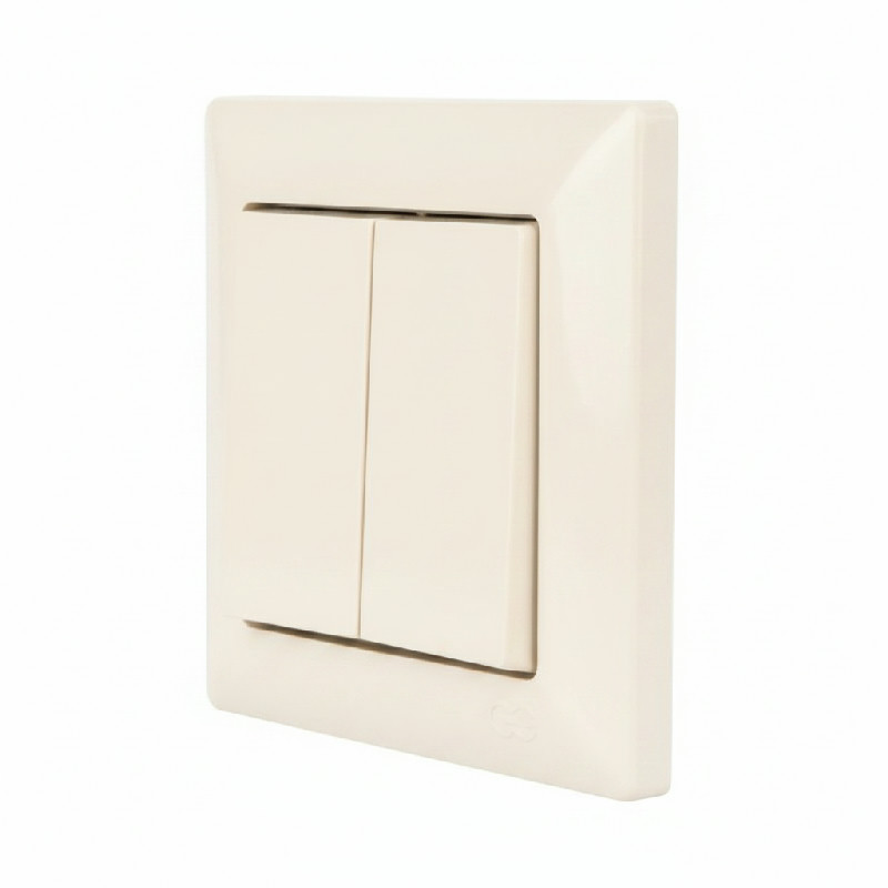 Gunsan Visage Ivory – sériový spínač č. 5 (lustrový, dvojitý), 10 A/250 V, béžová
