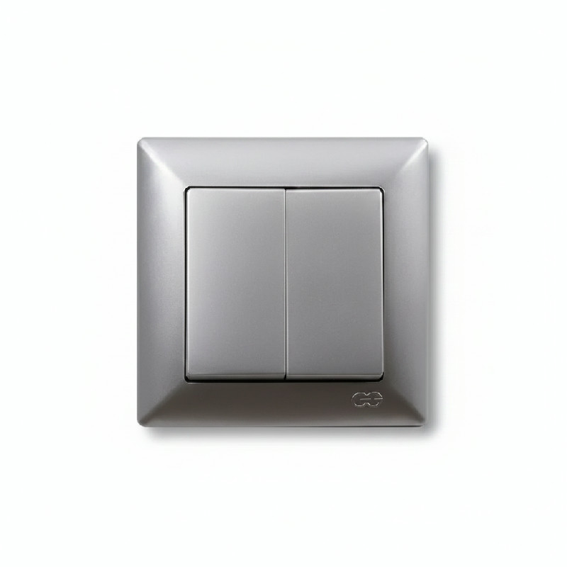 Gunsan Visage KG-B303 – sériový spínač č. 5 (dvojitý), 10 A/250 V, světle šedá