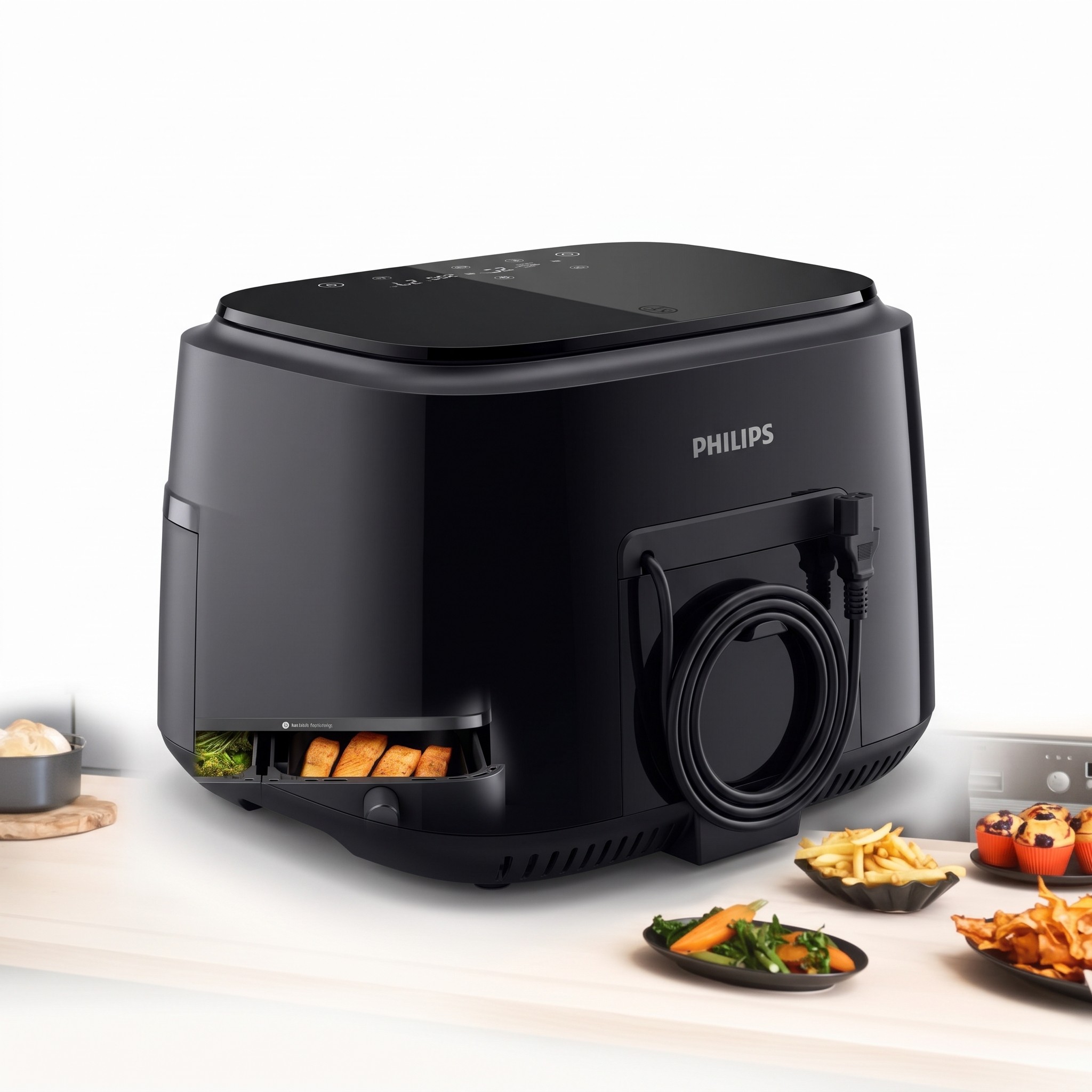 Philips Airfryer Dual Basket 3000 NA350/00 – horkovzdušná fritéza se 2 koši 9 l, 2750 W