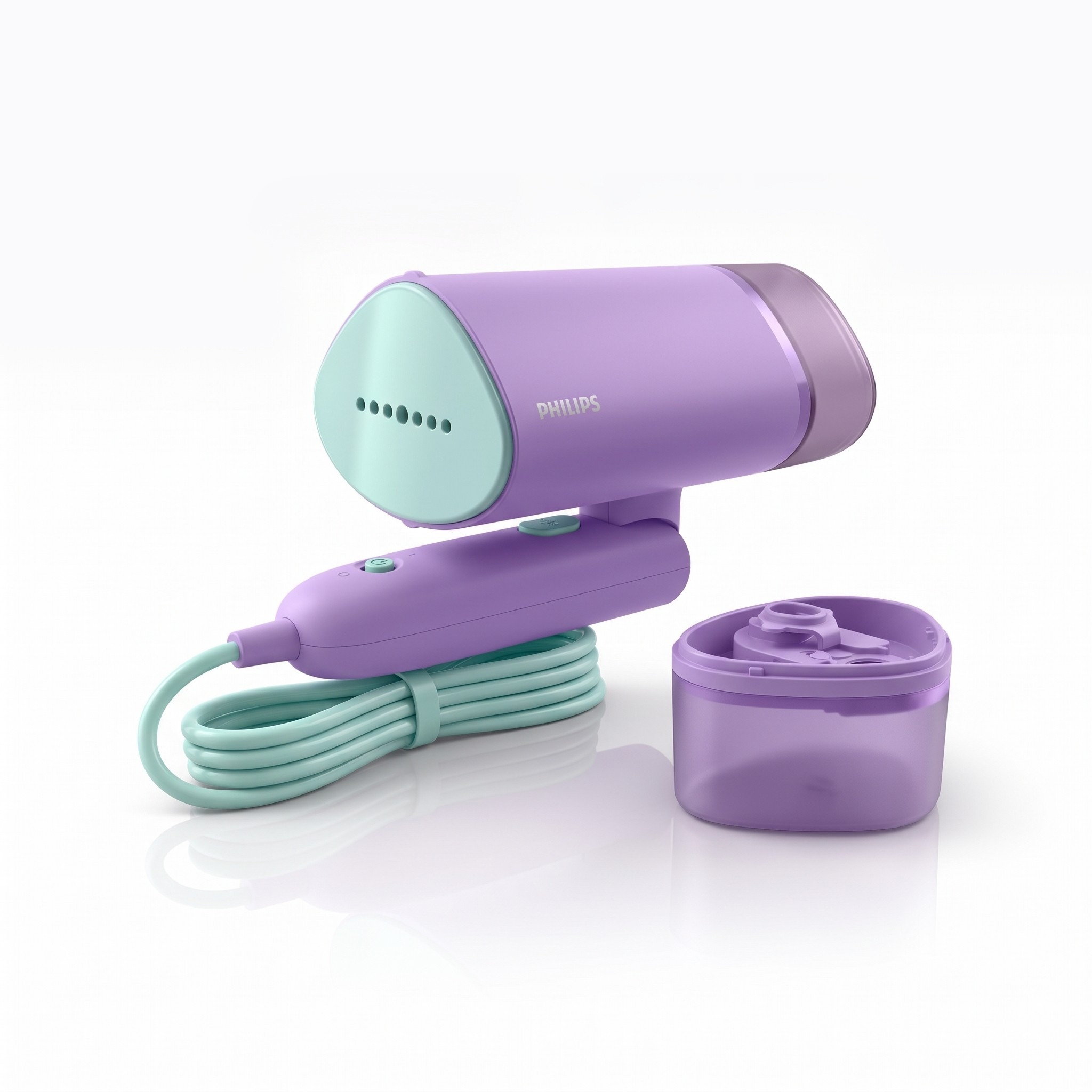 Philips řada 3000 STH3010/30 – skládací ruční napařovač oděvů 1000 W, fialový – rozbalené