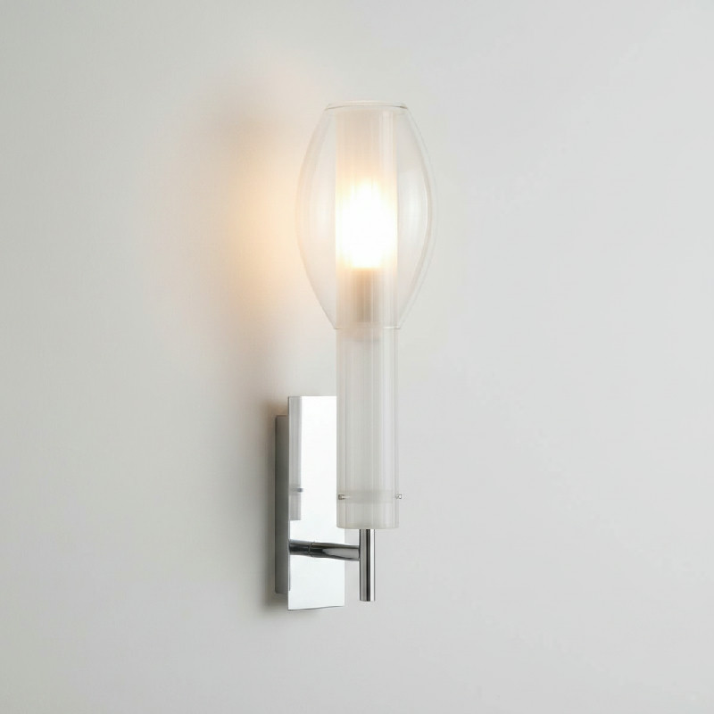 EGLO 85026 – nástěnné svítidlo E14 max. 40 W, matný nikl / čiré sklo, 12 × 40 cm