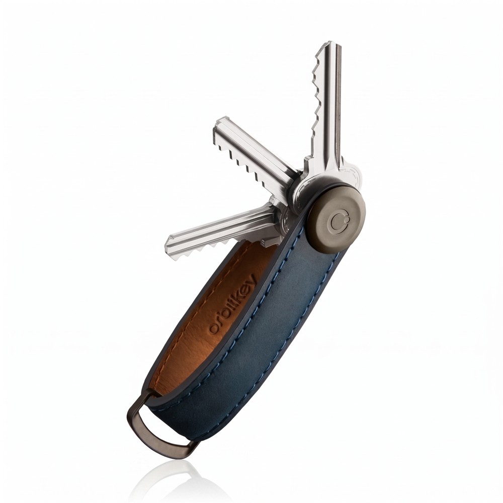 Orbitkey 2.0 Crazy Horse Marine Blue – kožená klíčenka, organizér až na 7 klíčů