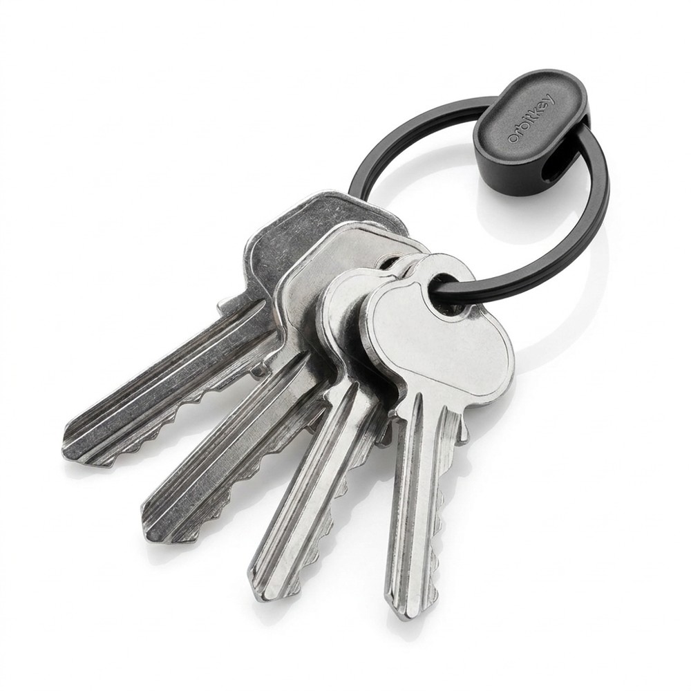 Orbitkey Ring V2 – kroužek na klíče, černý, kapacita až 10 klíčů