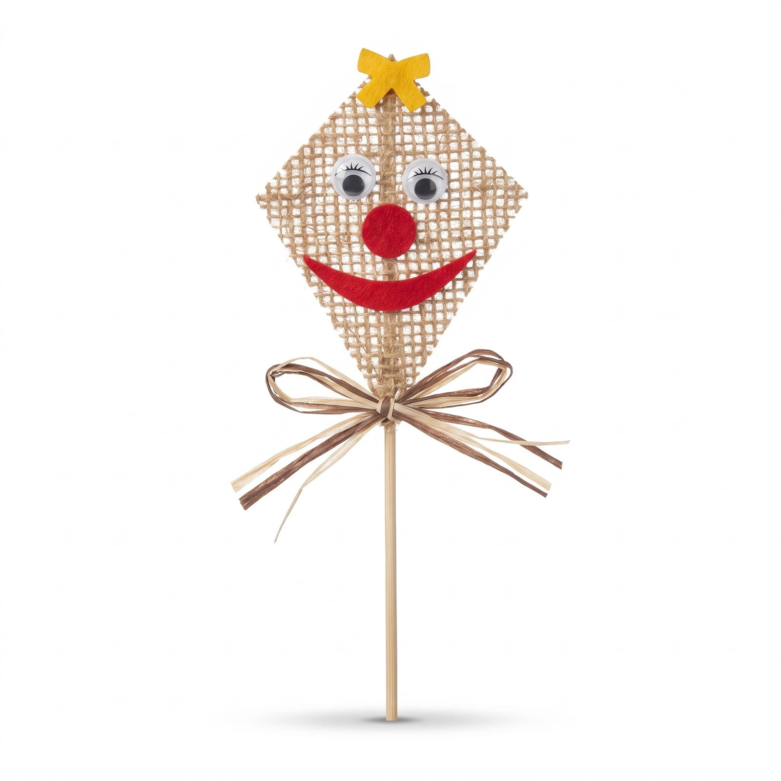 Zápich drak z juty 27 cm – podzimní dekorace do květináče, 1 ks