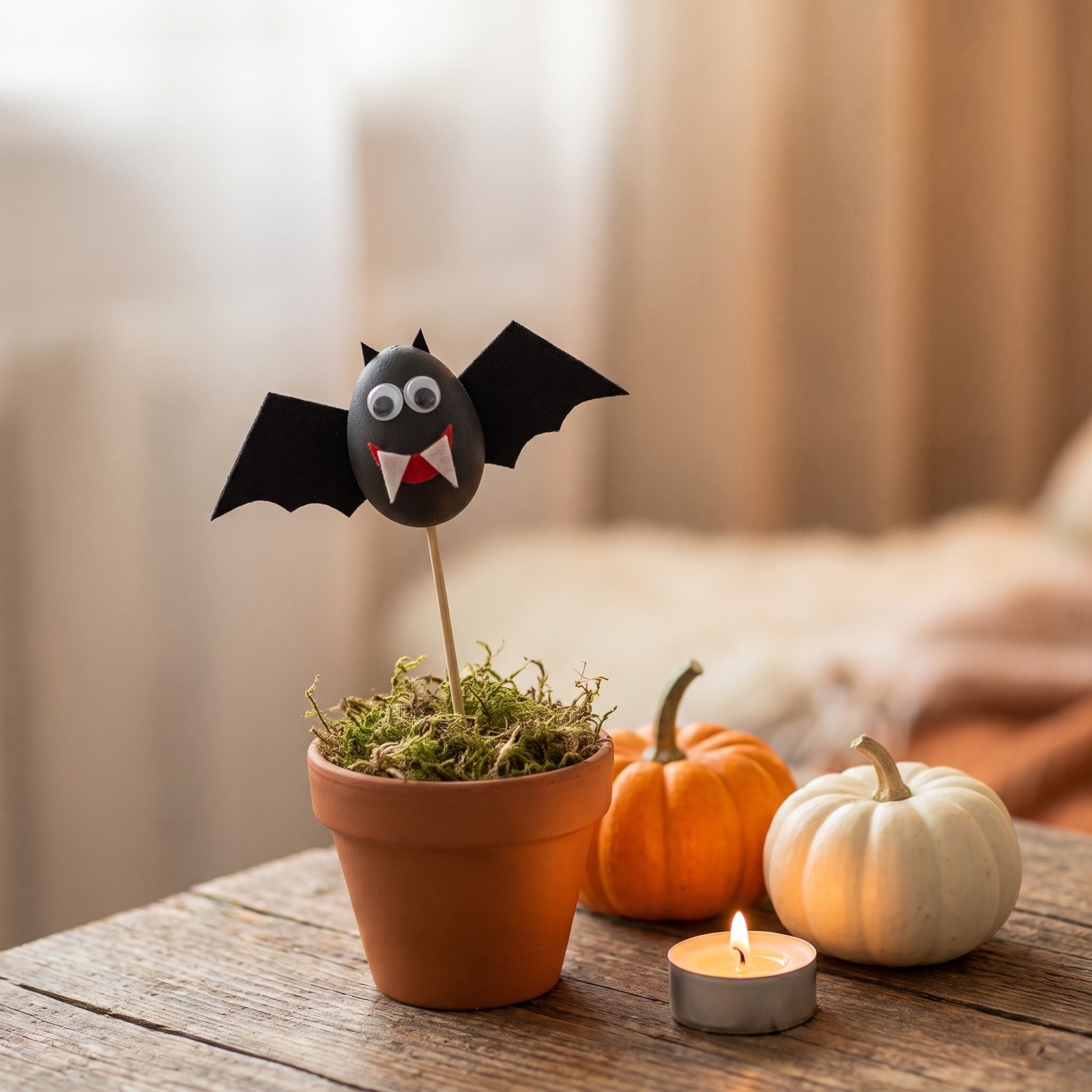Zápich netopýr malý 5 cm – halloweenská dekorace na špejli, 1 ks