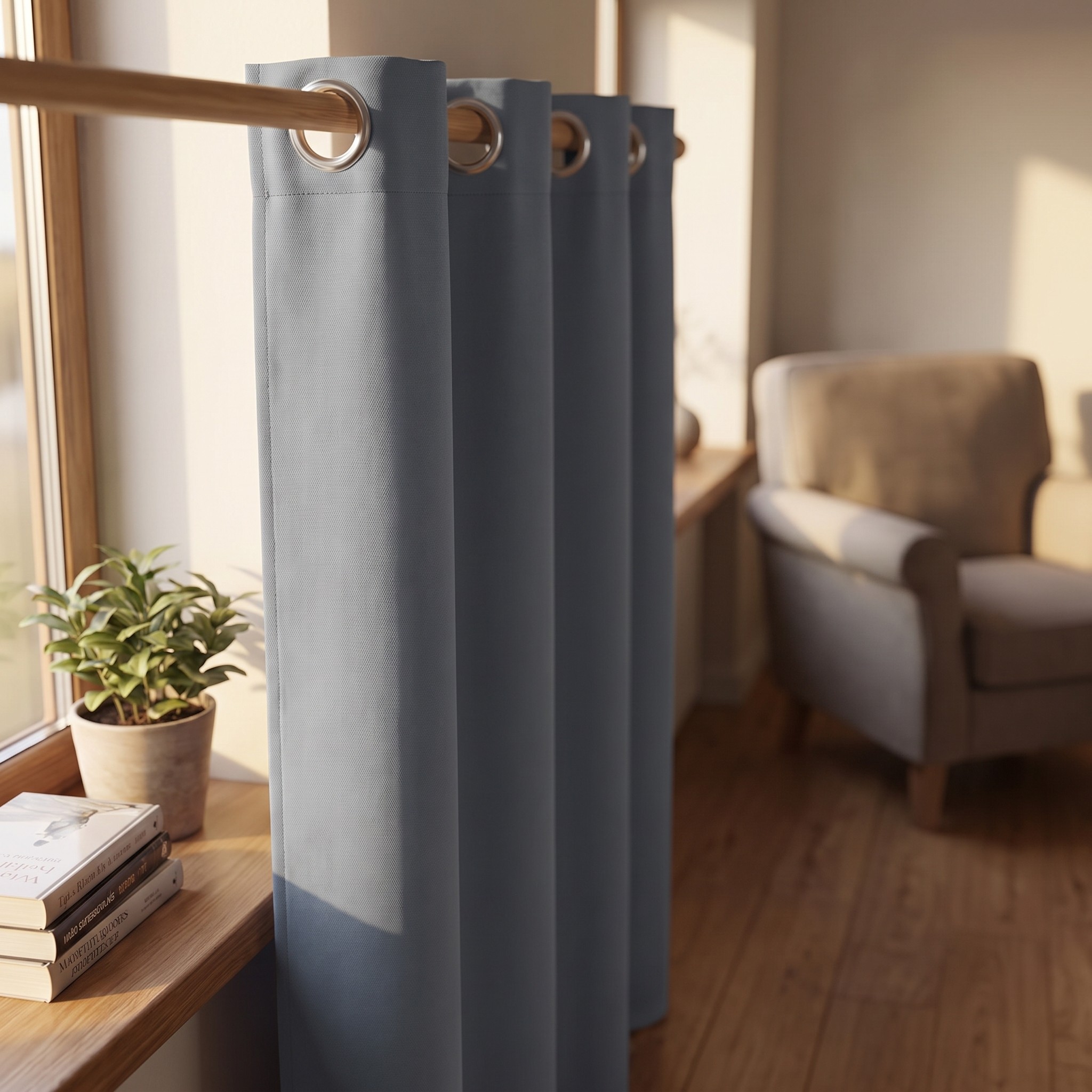 PiccoCasa zatemňovací záclona na kroužcích 76 × 38 cm, 2 ks – krátká kuchyňská, šedá