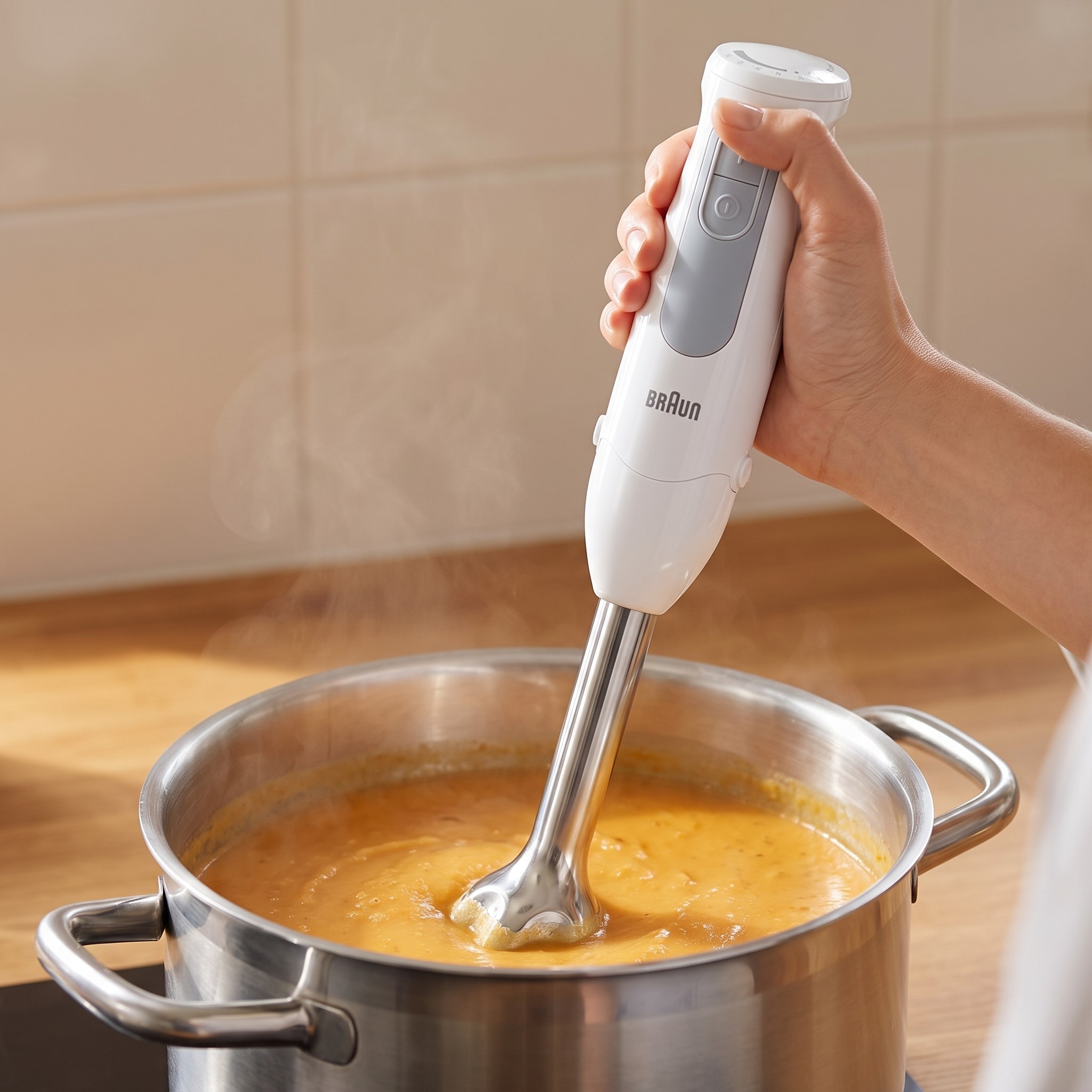Braun MultiQuick 5 MQ50201M – tyčový mixér 1000 W s nerezovou nohou, bílý