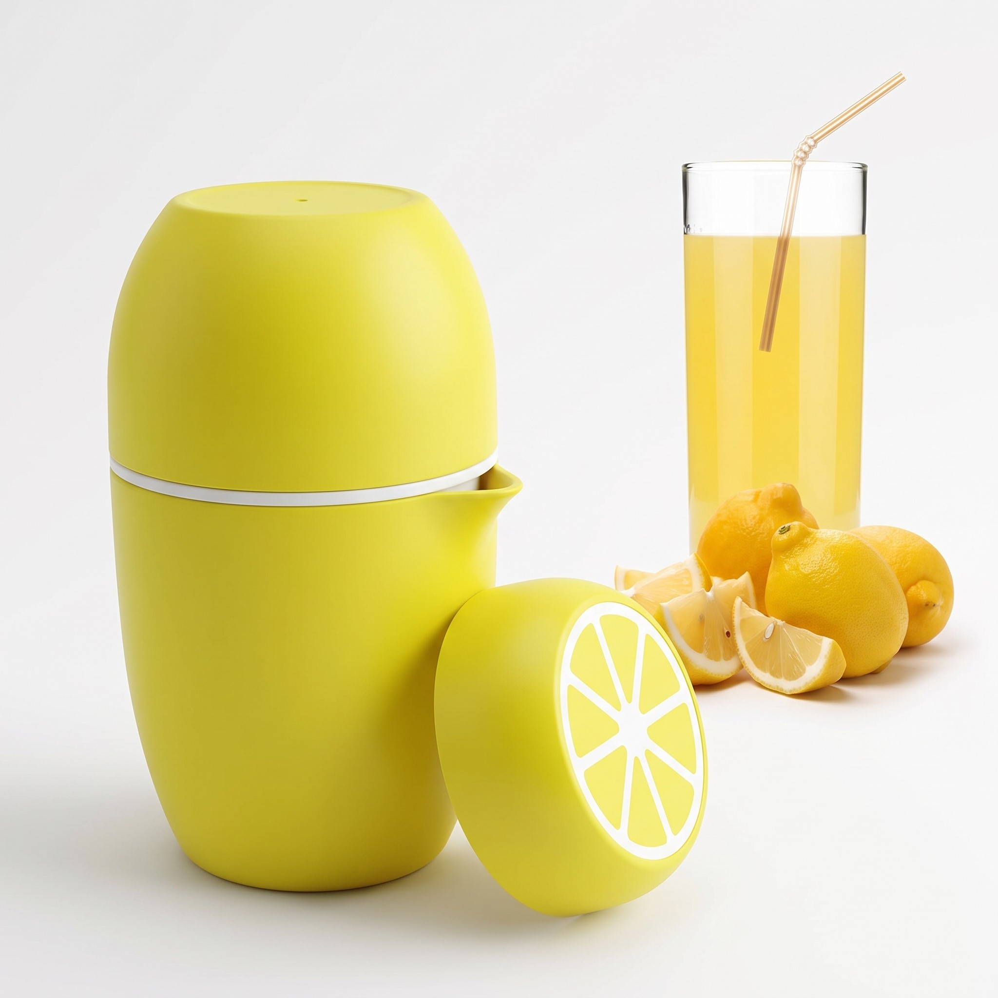 Wishstar ruční lis na citrusy ve tvaru citronu – odšťavňovač na citrony a limetky, žlutý