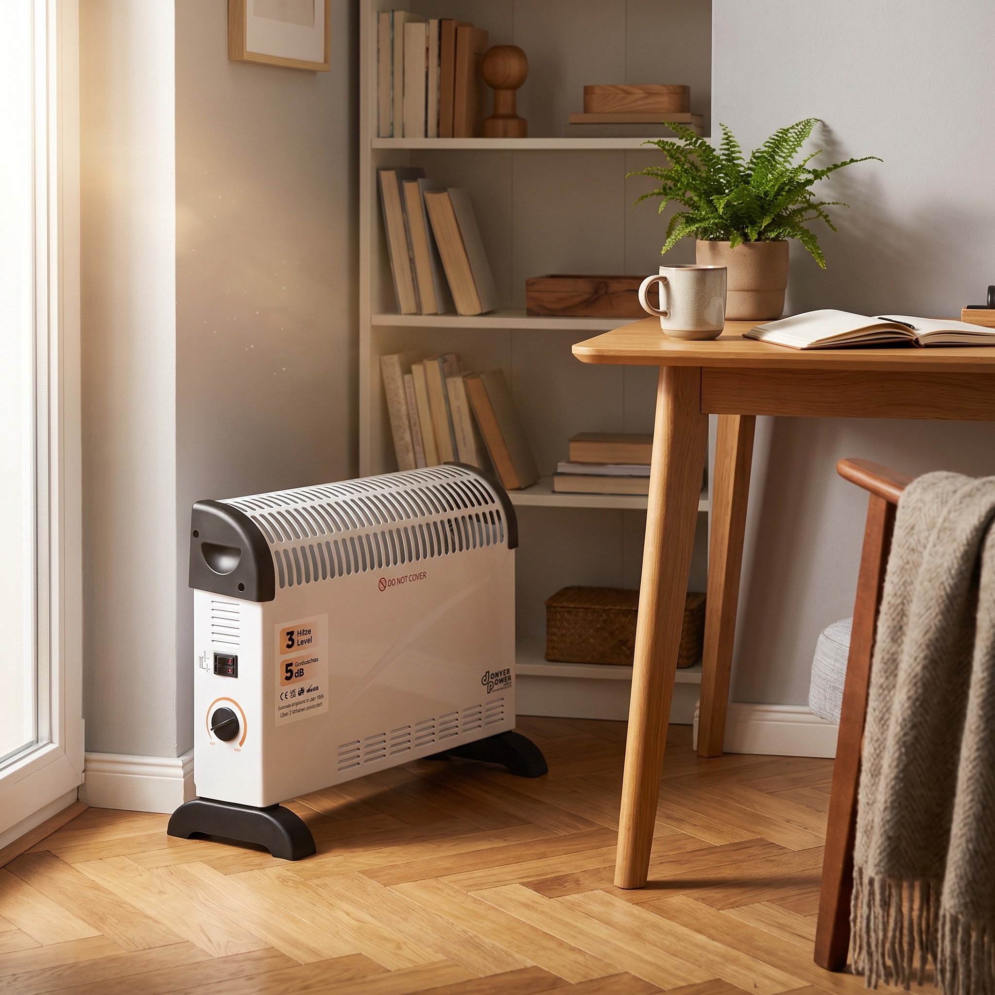 Donyer Power HDCH2000BSS – elektrický konvektor 2000 W s termostatem, stojací i na zeď – s vadou