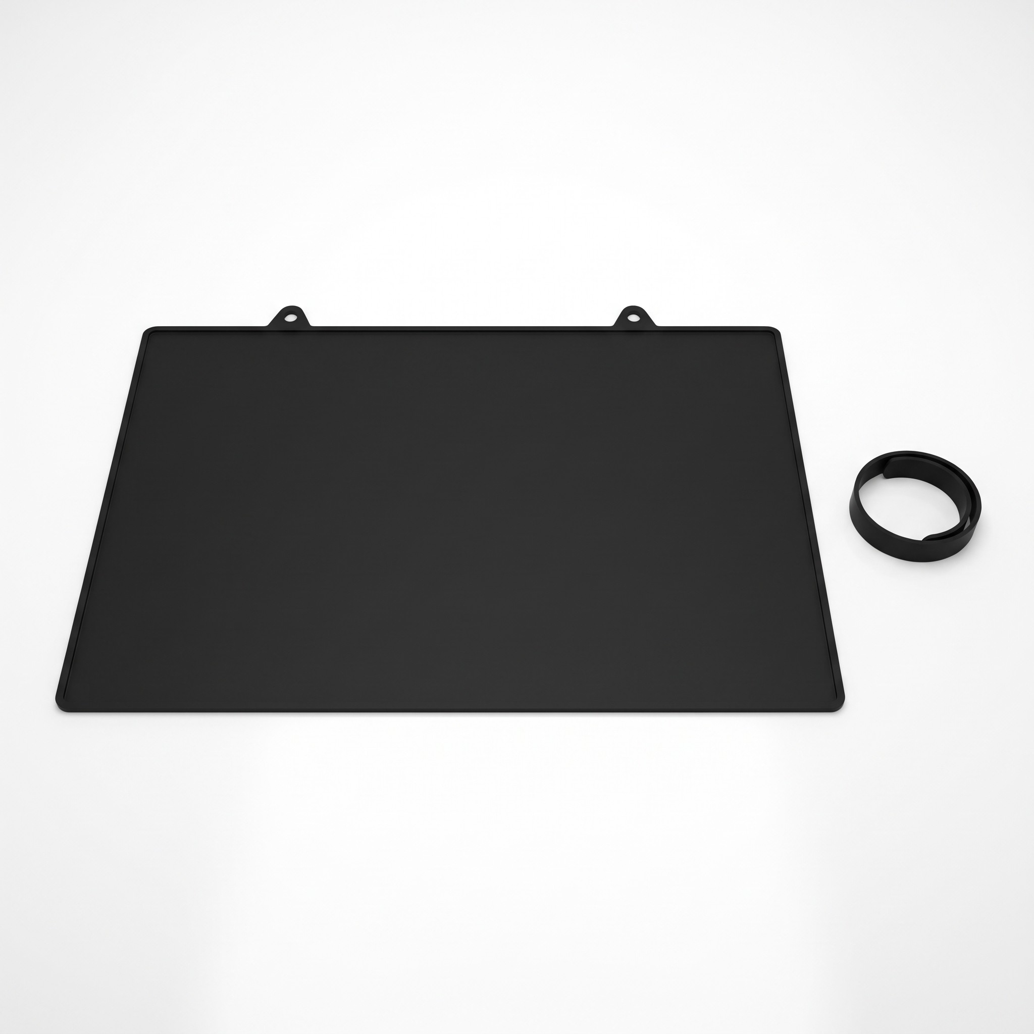 KitchenRaku – kryt na varnou desku 78 × 52 cm, žáruvzdorná pryžová podložka, černý