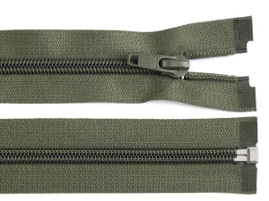 Spirálový zip, dělitelný - 65cm - khaki - WICO - BALENÍ 10 ks
