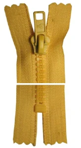 Plastový zip, nedělitelný - 25cm - okrový - WICO - BALENÍ 10 ks