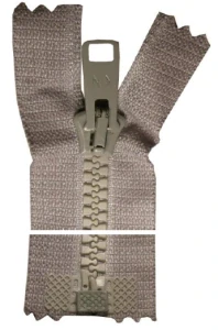 Plastový zip, dělitelný - 58cm - šedý - Koh-i-noor - BALENÍ 10 ks