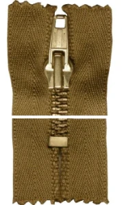 Kovový zip, nedělitelný, silný - 45cm - béžový - Koh-i-noor - BALENÍ 10 ks