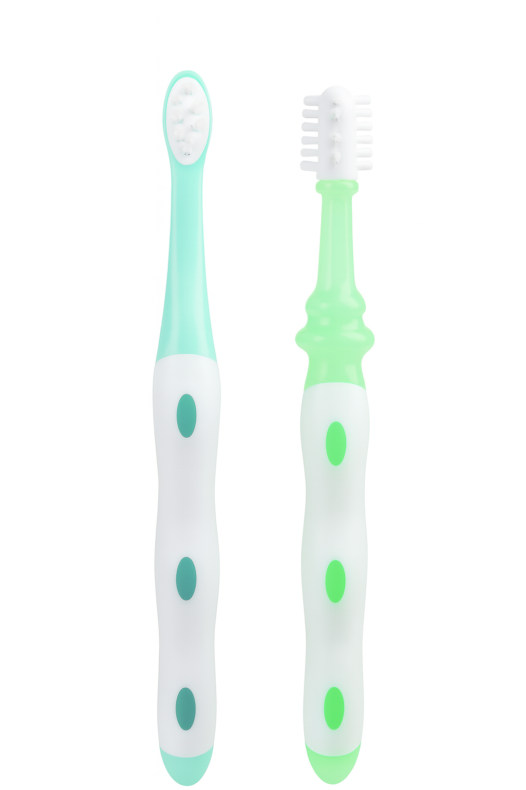 Sada vzdělávacích měkkých zubních kartáčků Baby-Nova 2 ks
