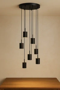 Opviq Lights – Závěsné svítidlo Kem, černé, pro 7 žárovek