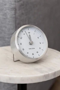 Karlsson – Designový budík KA5844SI, 9 x 9 x 3 cm