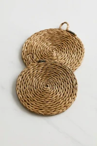 Nicolase Vahé - Servírovací podložky z mořské trávy Acain průměr 20 cm, sada 2 ks