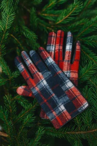 Desigual prstové rukavice, tmavě červená, červená, bílá, černá