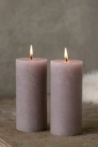 Broste Copenhagen Svíčka Rustic Gray, 15 cm, 2 ks