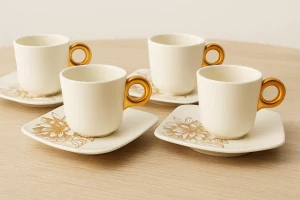 Essenza – Šálek na espresso Masterpiece s podšálkem 90 ml, SADA 4 ks