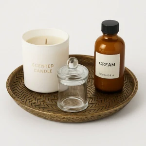 Dekorativní tác z ratanu v mosazi - House Doctor 