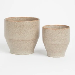 Hübsch – Keramické ručně vyrobené obaly na květináče v sadě 2 ks, 16 cm, Ashes