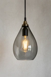 BePureHome, šedé závěsné svítidlo se skleněným stínidlem, 15 cm