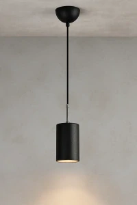 Lampara de techo KEM 6397, nikl/černá, iron, průměr 9x124 cm