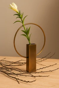 BePureHome Ring váza, kov, antique brass, 25x18x5 cm