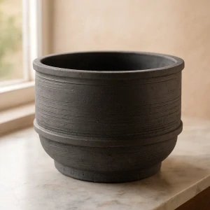 Květináč House Doctor, Large Black/Gray Cement Pot