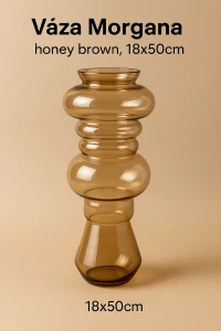 Váza Morgana, honey brown, 18x50cm