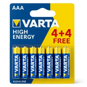 Baterie Varta High Energy AAA alkalické, 8 ks