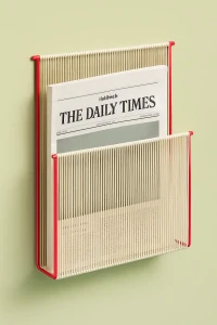 String nástěnný držák na časopisy, červená/bílá - Hübsch 