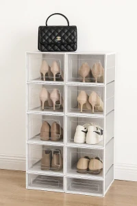 Úložné boxy stohovatelné transparentní, 18 ks - Creative Home