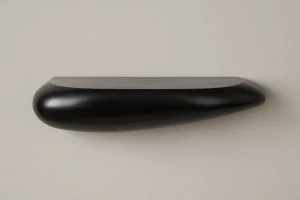 Nástěnná police z kovu, černá, 11 × 43 × 20 cm - BePureHome Rock 