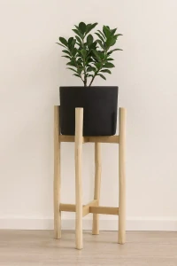 Květináč teakové dřevo BAZAR BIZAR The Charcoal High - Black Natural - L váza