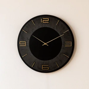 Boltze Nástěnné hodiny Leonardo, černé/zlaté,  49 cm