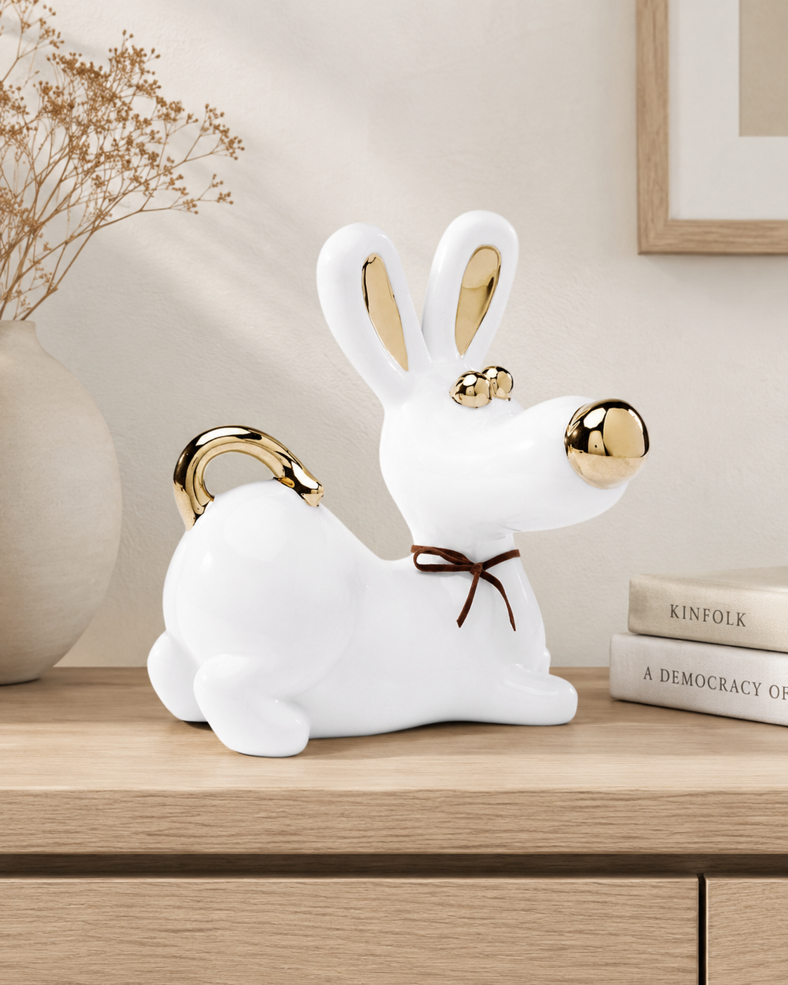 KARE Design Dekorativní figurka, žlutá keramika