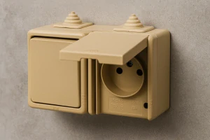 ABB – Kombinace přepínače střídavého a zásuvky 3932-20062 D, výška 81 mm