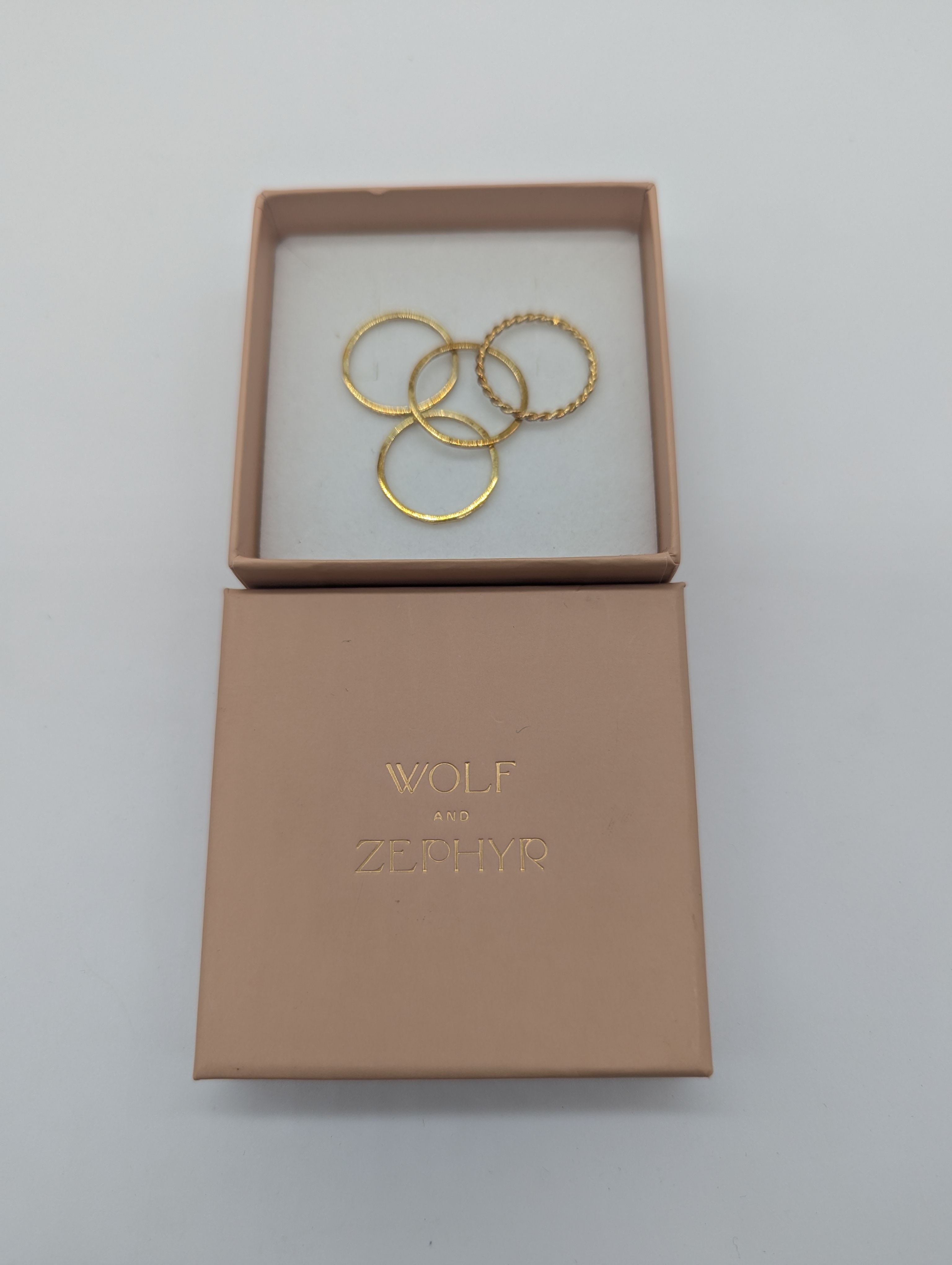 Wolf & Badger – Twisted Ring Stack Gold Vermeil