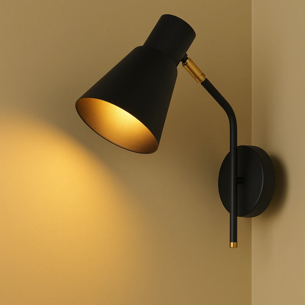 Opviq – Lights Sivani, nástěnné svítidlo v černé a zlaté barvě, 15 cm